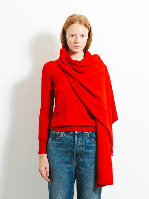 pure cashmere nyc Oversized Scarf_Chilli Red