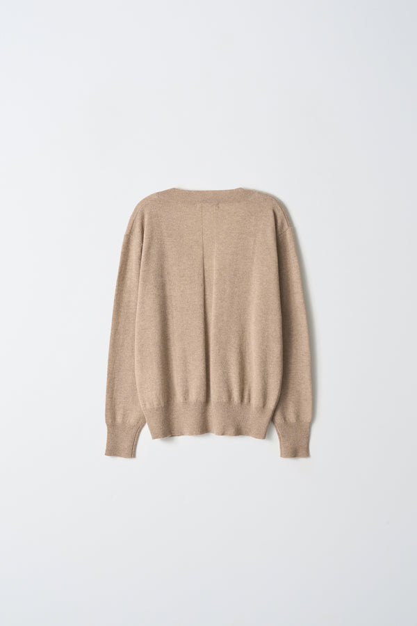 Pure Cashmere Nyc Oversized V-neck Sweater_Camel