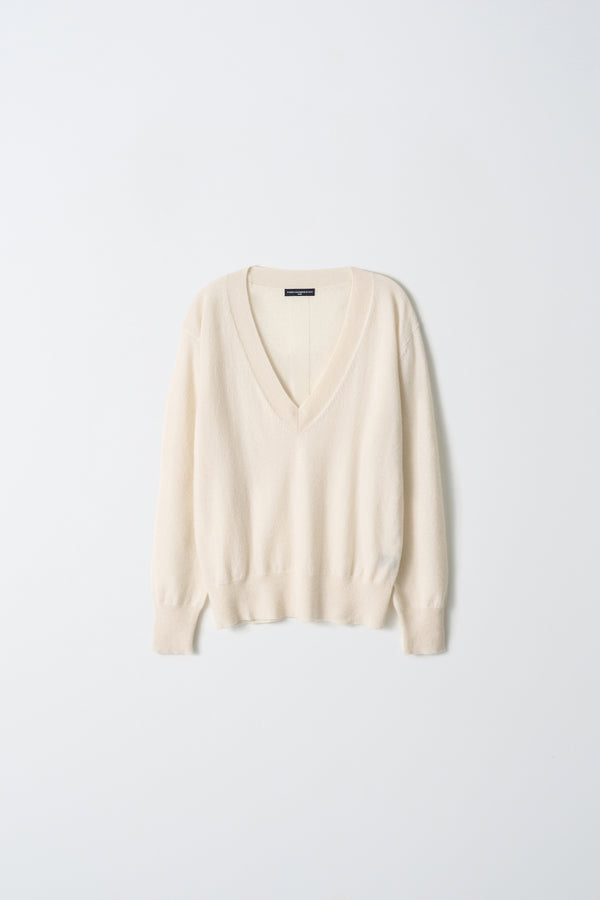 Pure Cashmere Nyc Oversized V-neck Sweater_Ivory