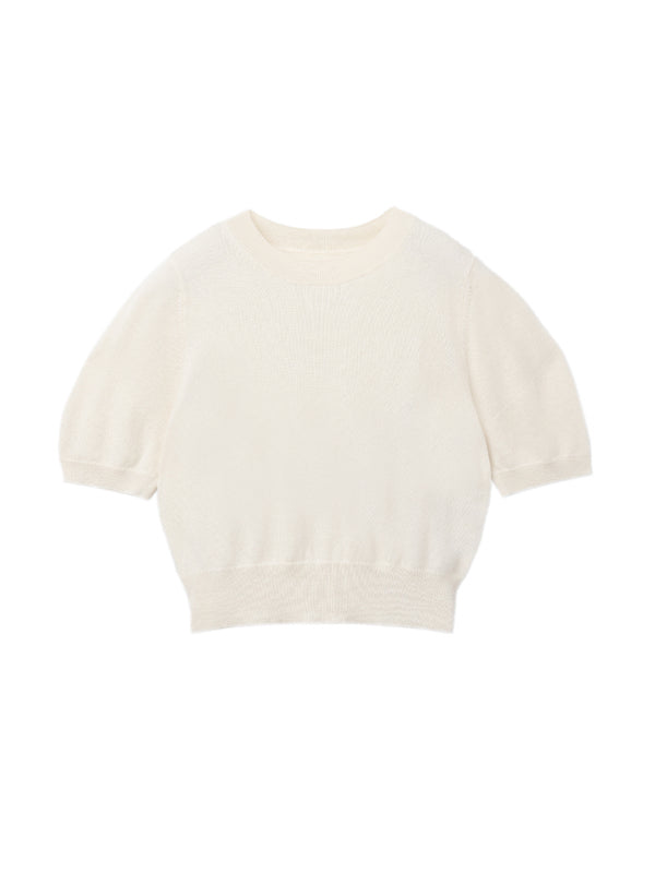 Pure Cashmere Nyc Puff Shortsleeve Top_Ivory