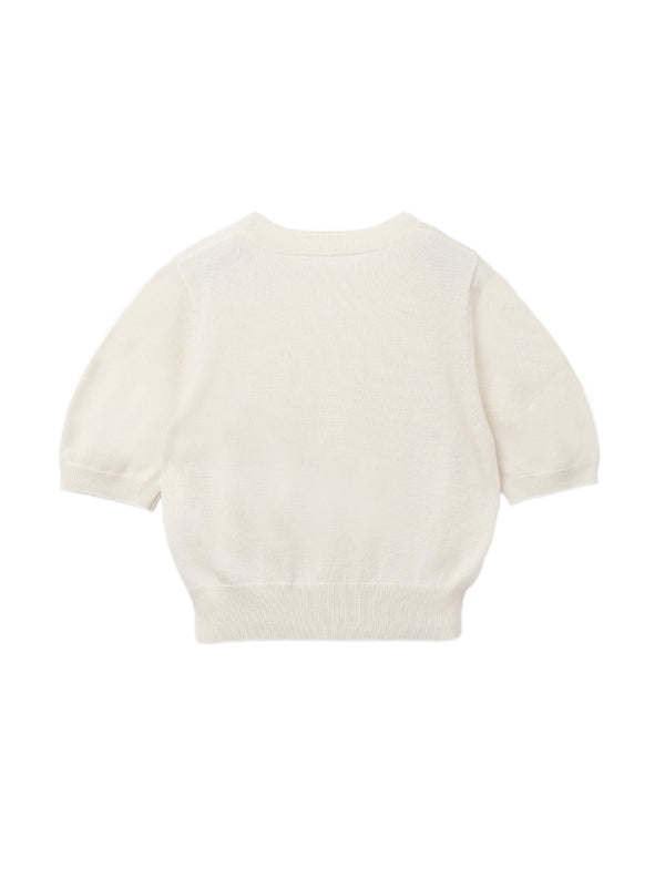 Pure Cashmere Nyc Puff Shortsleeve Top_Ivory
