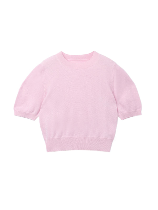 Pure Cashmere Nyc Puff Shortsleeve Top_Pink Blush