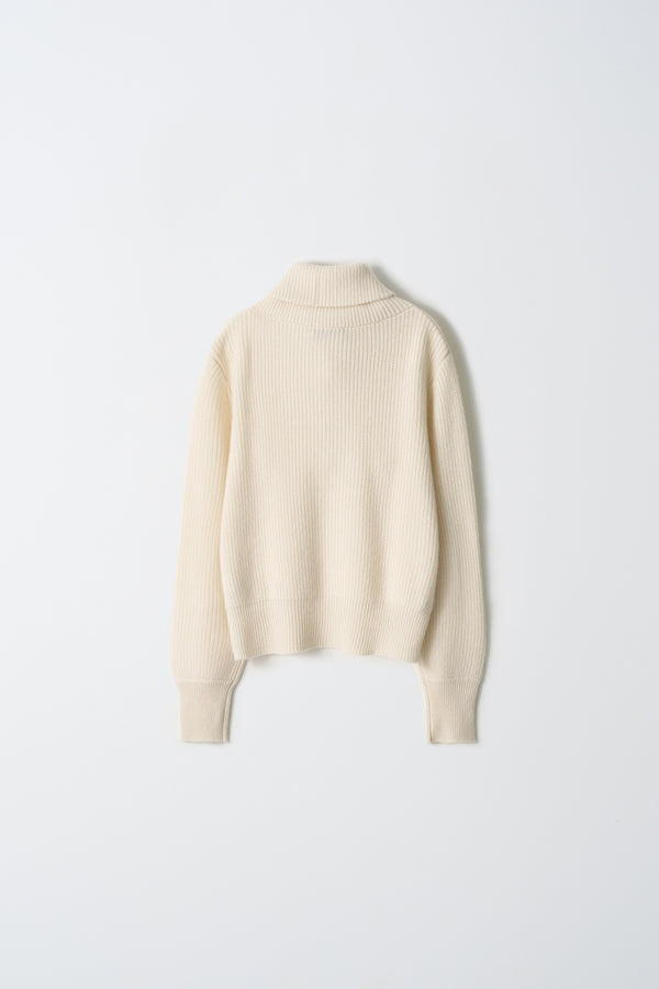 Pure Cashmere Nyc Ribbed Half Zip Pullover_Ivory