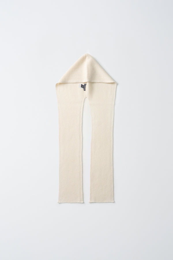 Pure Cashmere Nyc RIBBED HOODED SCARF_Ivory