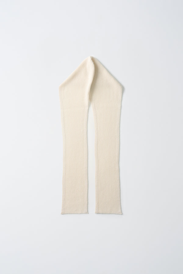 Pure Cashmere Nyc RIBBED HOODED SCARF_Ivory