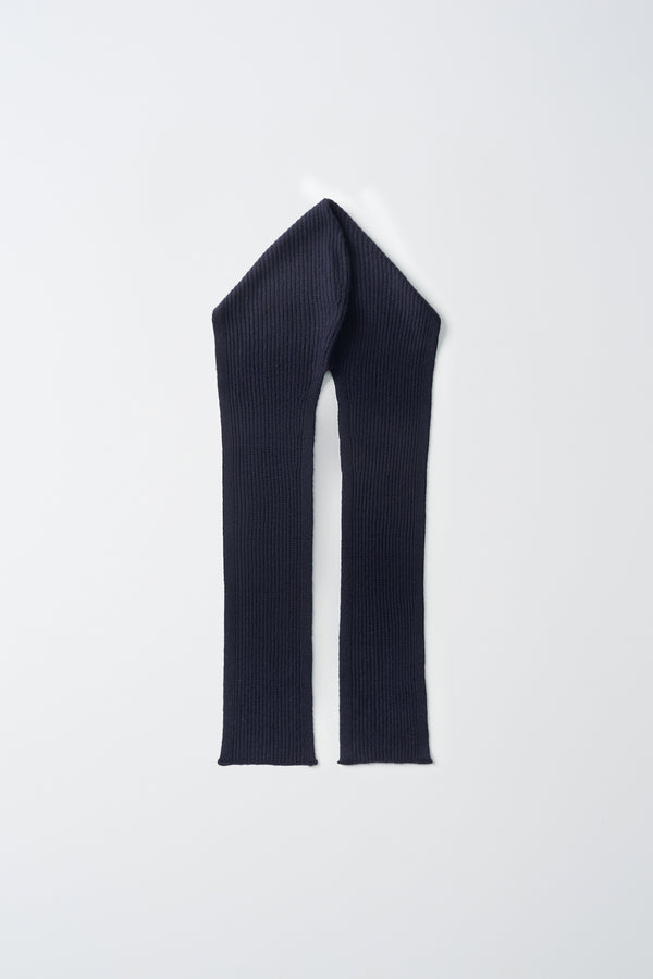 Pure Cashmere Nyc RIBBED HOODED SCARF_Navy