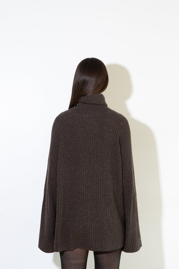 Pure Cashmere Nyc Ribbed Turtleneck Sweater_Brown