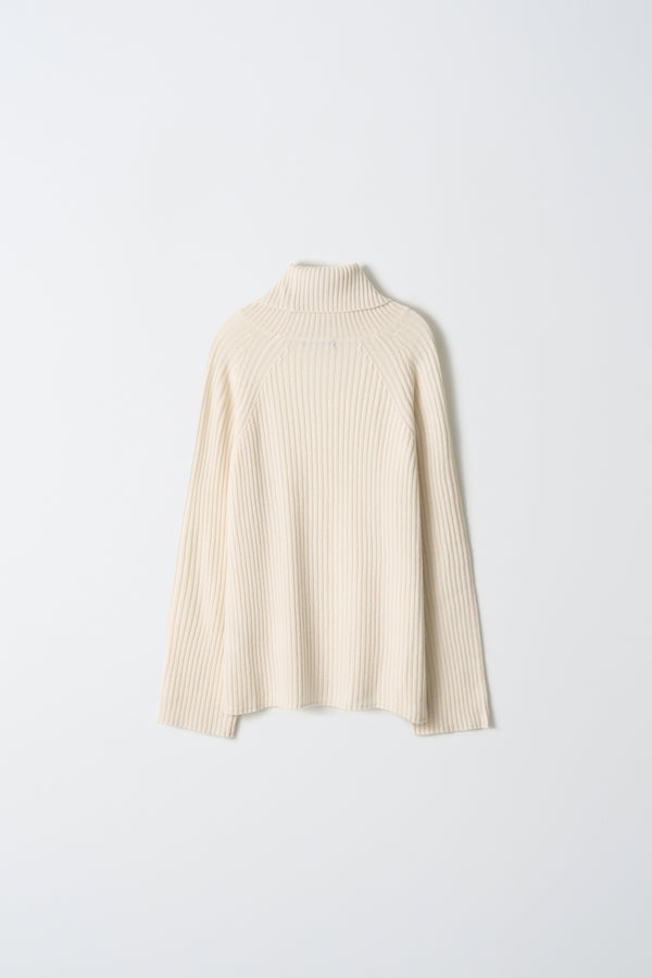 Pure Cashmere Nyc Ribbed Turtleneck Sweater_Ivory