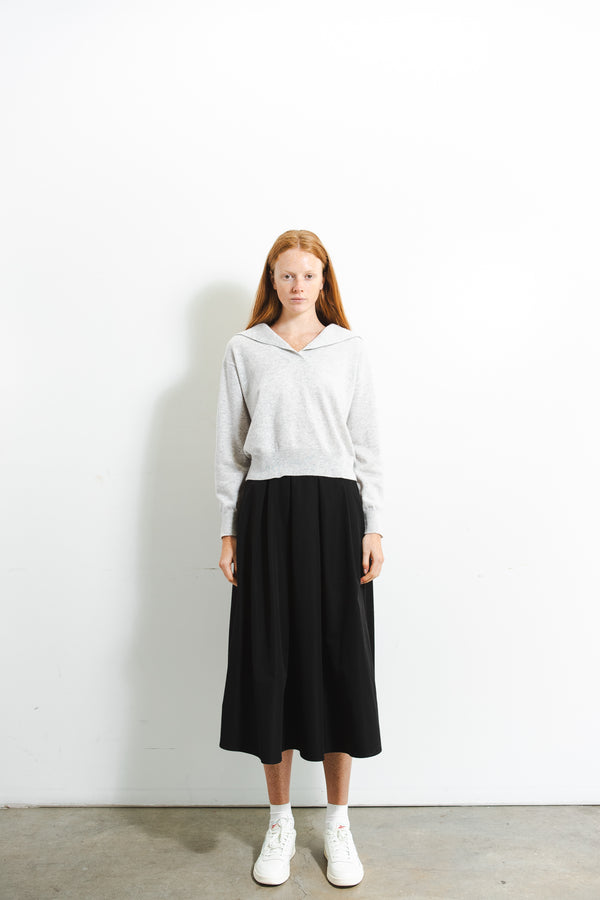 Pure Cashmere Nyc Sailor Collar Top_Grey