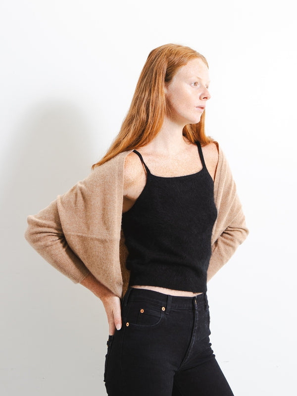 pure cashmere nyc Shrug Cardigan_Camel