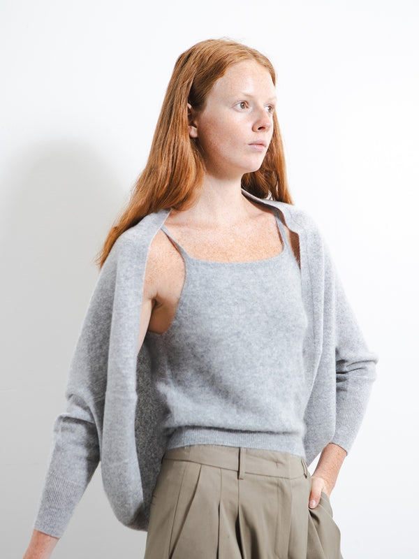 pure cashmere nyc Shrug Cardigan_Light Grey