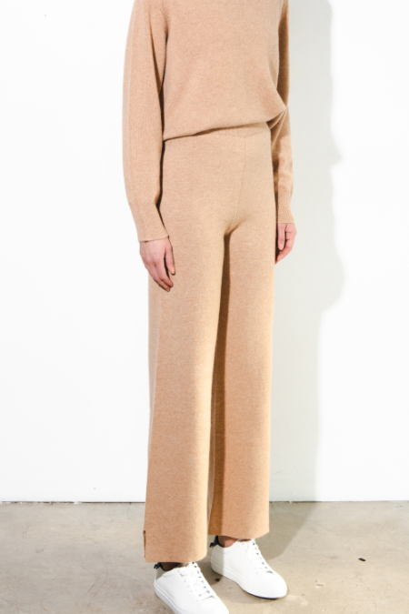 pure cashmere nyc Straight Fit Pants_Camel
