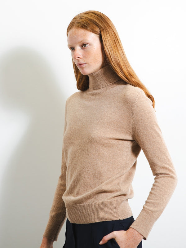 pure cashmere nyc Turtleneck Sweater_Camel