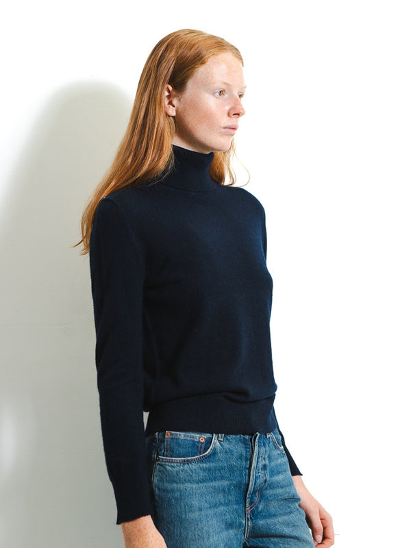 pure cashmere nyc Turtleneck Sweater_Dark Navy