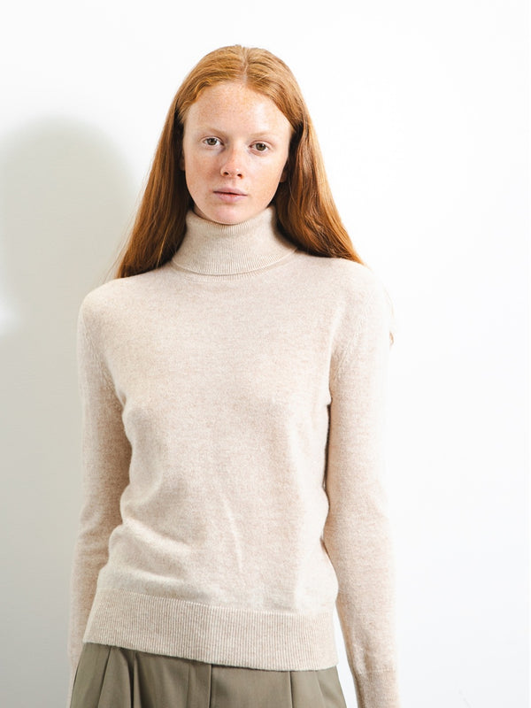 pure cashmere nyc Turtleneck Sweater_Oatmeal