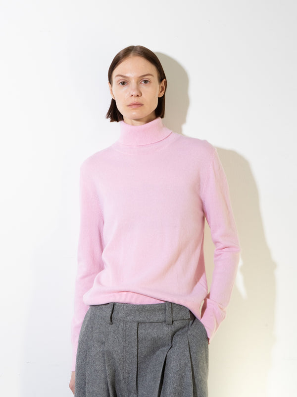 pure cashmere nyc Turtleneck Sweater_Pink Blush