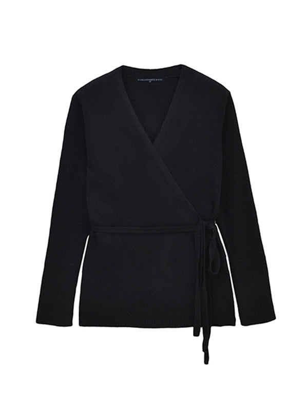 Pure Cashmere Nyc Wrap Cardigan_Black