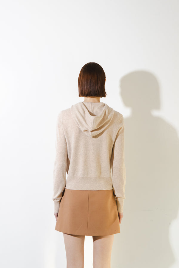 Pure Cashmere Nyc Zip-up Hoodie_Oatmeal