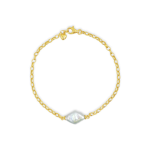 Pure Elements DIAMOND SHAPED PEARL BRACELET
