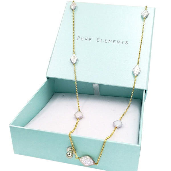 Pure Elements DIAMOND SHAPED PEARL NECKLACE