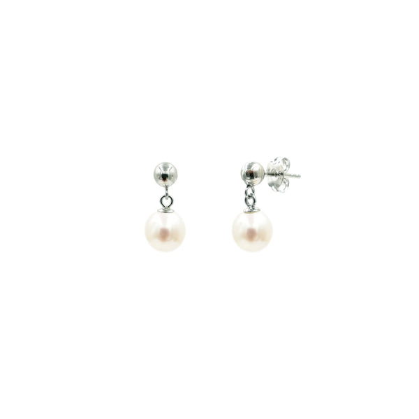 pure Elements GRACE PEARL EARRINGS - SILVER