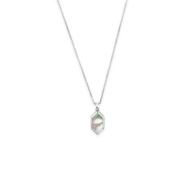 Pure Elements HEXAGON MOTHER OF PEARL PENDANT