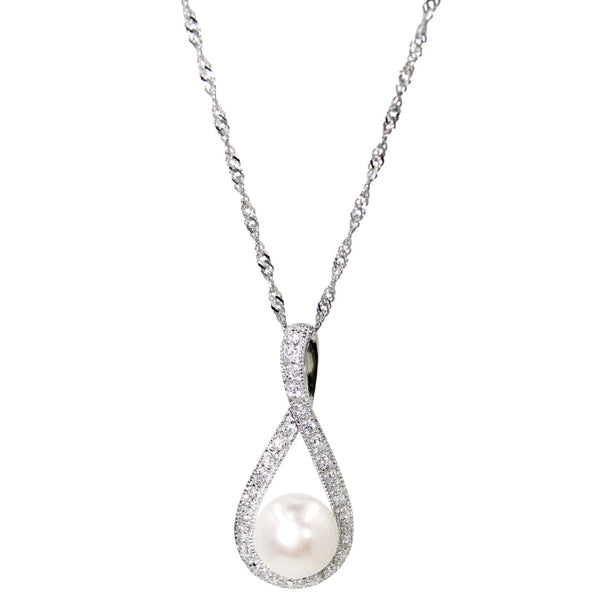 pure elements INFINITY PEARL PENDANT
