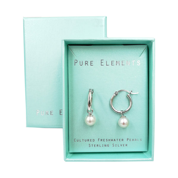Pure Elements LUSCIOUS PEARL HOOP EARRINGS