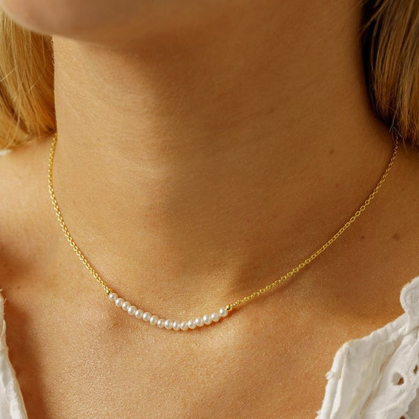 pure elements SEED PEARL CHAIN