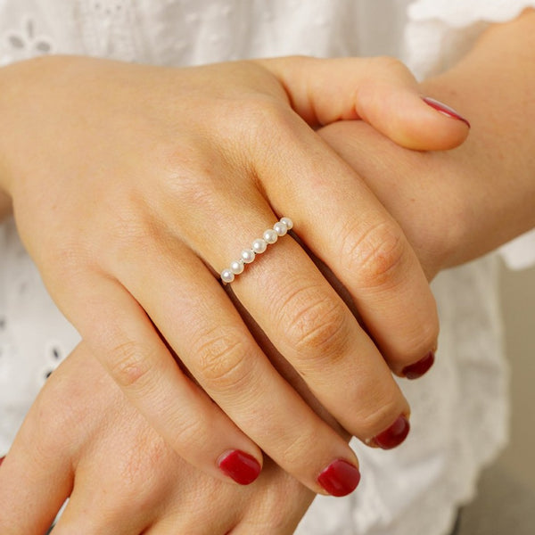 pure elements SEED PEARL RING