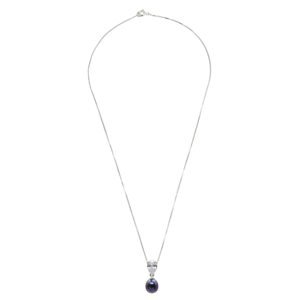 Pure Elements SPARKLE & SHINE PEACOCK BLACK PEARL PENDANT NECKLACE