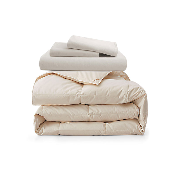 puredown All Season Organic Cotton Comforter and Duvet Cover Set