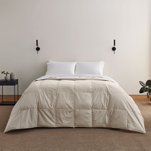 Puredown All Season Organic Cotton Down Comforter & Pillow Bundle