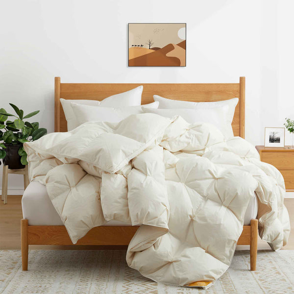 Puredown All Season Organic Cotton Puff Down Comforter