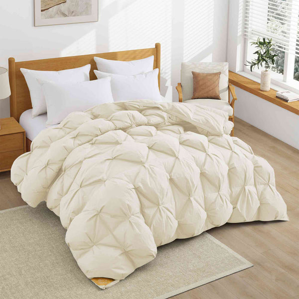 Puredown All Season Organic Cotton Puff Down Comforter
