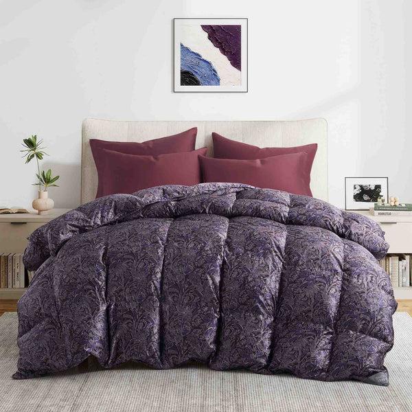 Puredown All Season Silk Covered 93% White Goose Down Comforter