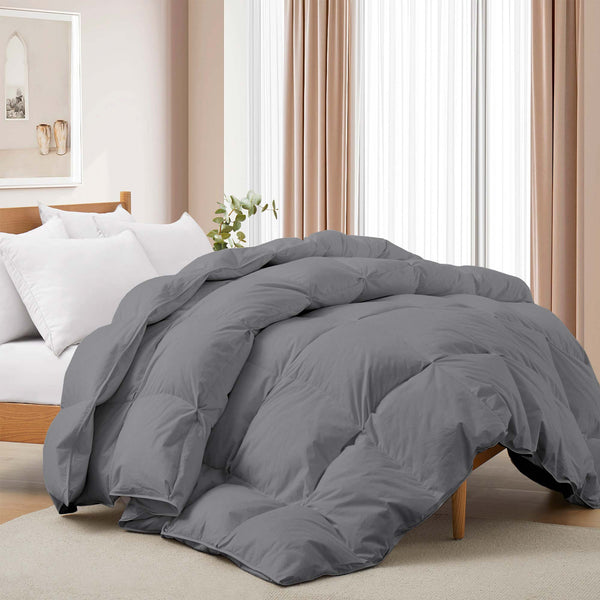 Puredown All Seasons Pinch Pleat Goose Feather And Down Comforter