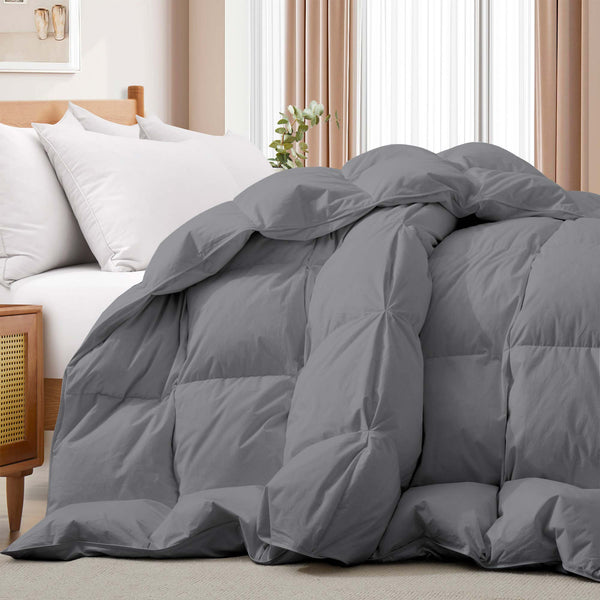 Puredown All Seasons Pinch Pleat Goose Feather And Down Comforter