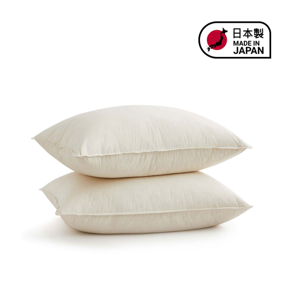 puredown Japanese-Made Organic Cotton Down Feather Pillows