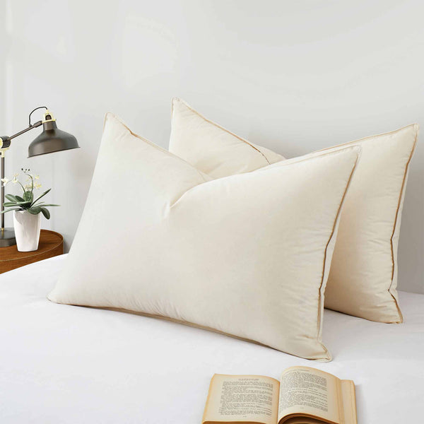Puredown Made In Germany Organic Cotton Down Feather Pillows