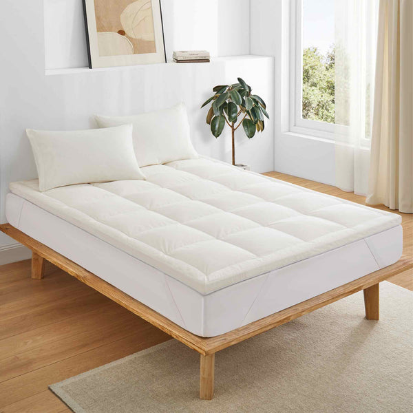 Puredown Organic Cotton Goose Feather Bed Mattress Topper