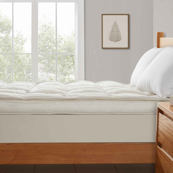 Puredown Organic Cotton Goose Feather Bed Mattress Topper