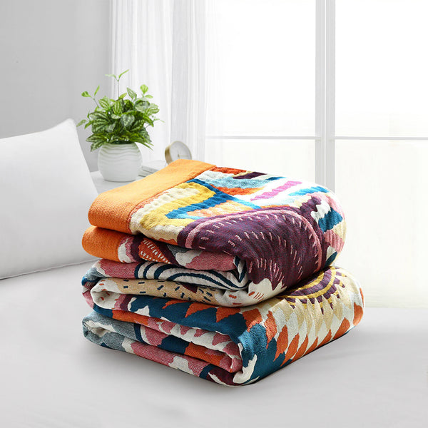 Puredown Boho Cotton Throw Blanket