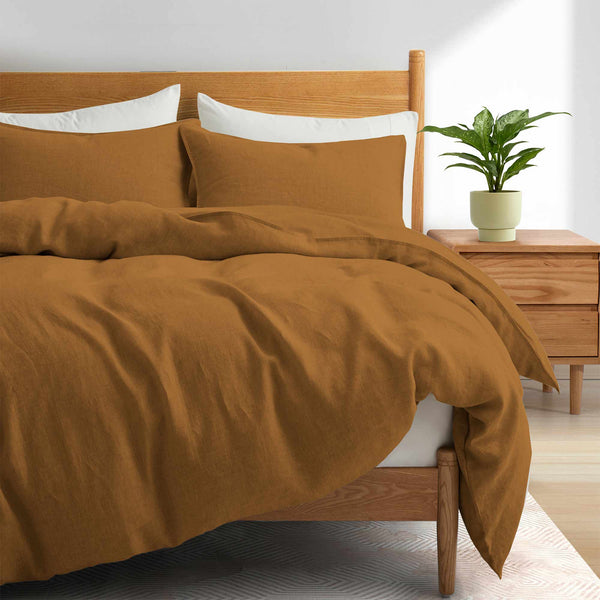 Puredown French Linen Duvet Cover Set