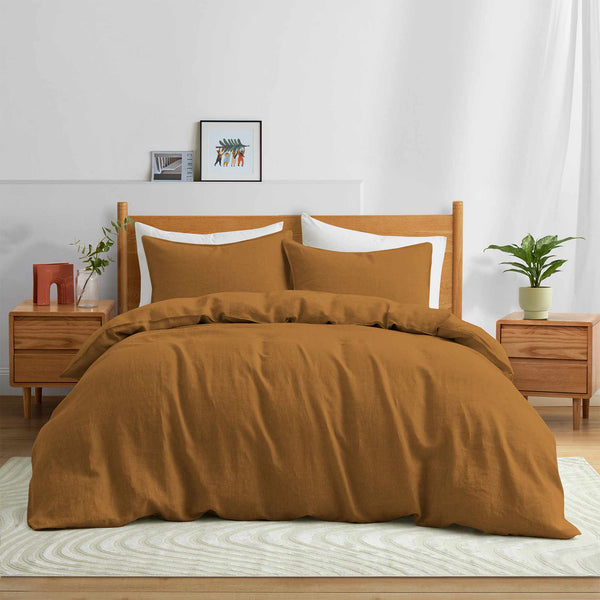 Puredown French Linen Duvet Cover Set