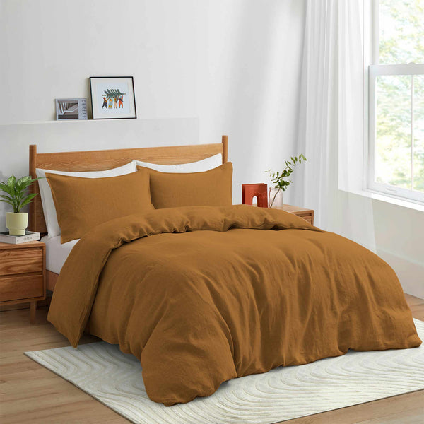 Puredown French Linen Duvet Cover Set
