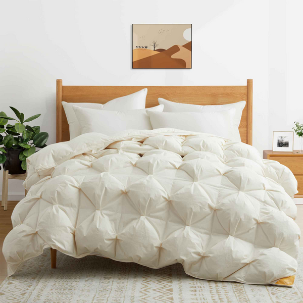 Puredown Luxury Puff Down Comforter & Pillow Bundle
