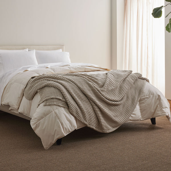 Puredown Organic Cotton Waffle Blanket