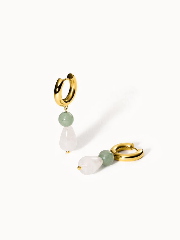 purelei Clear Quartz Drop Creolen Ohrringe