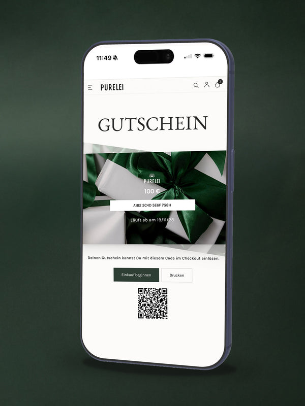 purelei Gutschein per E-Mail Geschenkgutscheine
